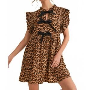 NEW JODIFIL animal print midi dress in leopard print